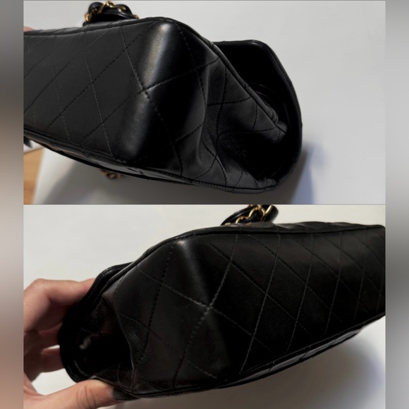CHANEL CLASSIC DOUBLE FLAP BAG VINTAGE 1988 SMALL Black 24K Gold - Picture 7 of 16